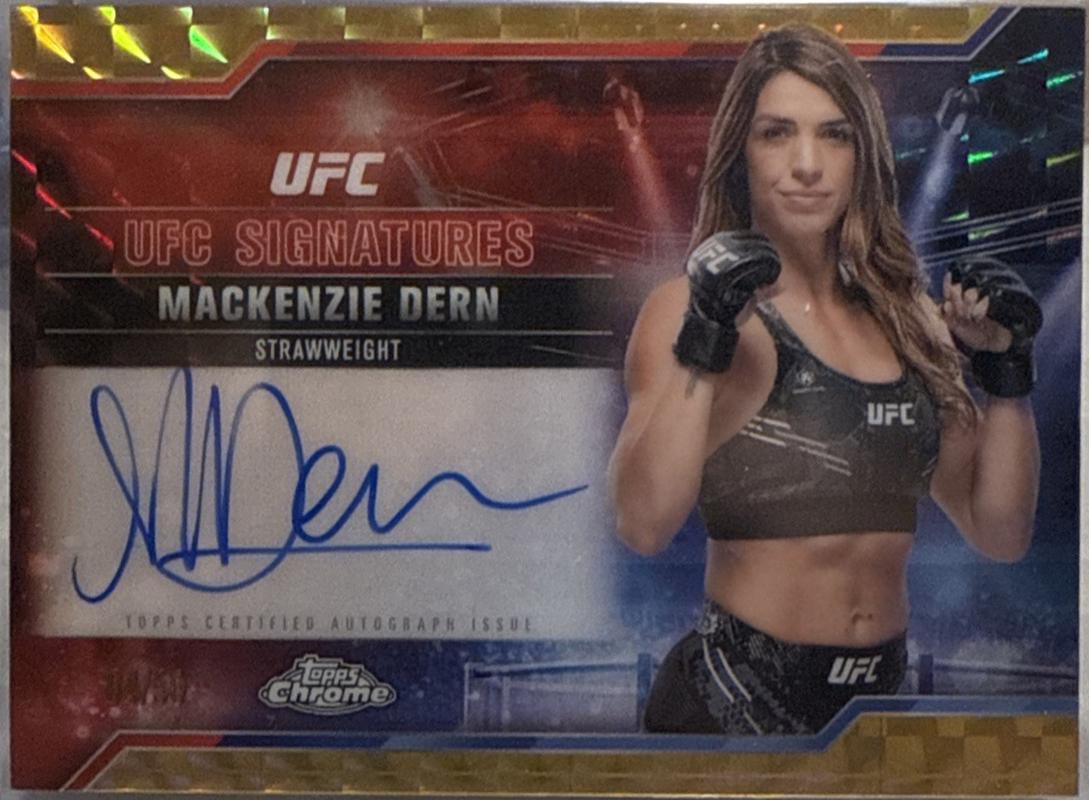 Mackenzie Dern 2025 Topps Chrome UFC UFC Signatures #SIG-MD Gold Refractor
