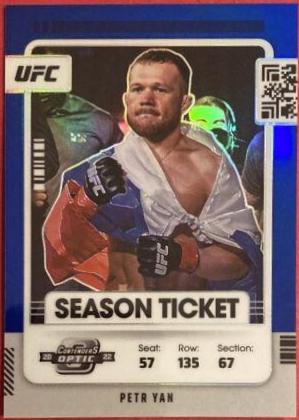 Petr Yan 2022 Panini Chronicles UFC Base Contenders Optic Season Ticket #352 Blue