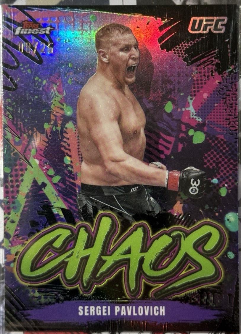 Sergei Pavlovich 2024 Topps Finest UFC Chaos #CHA-17 Black Refractor