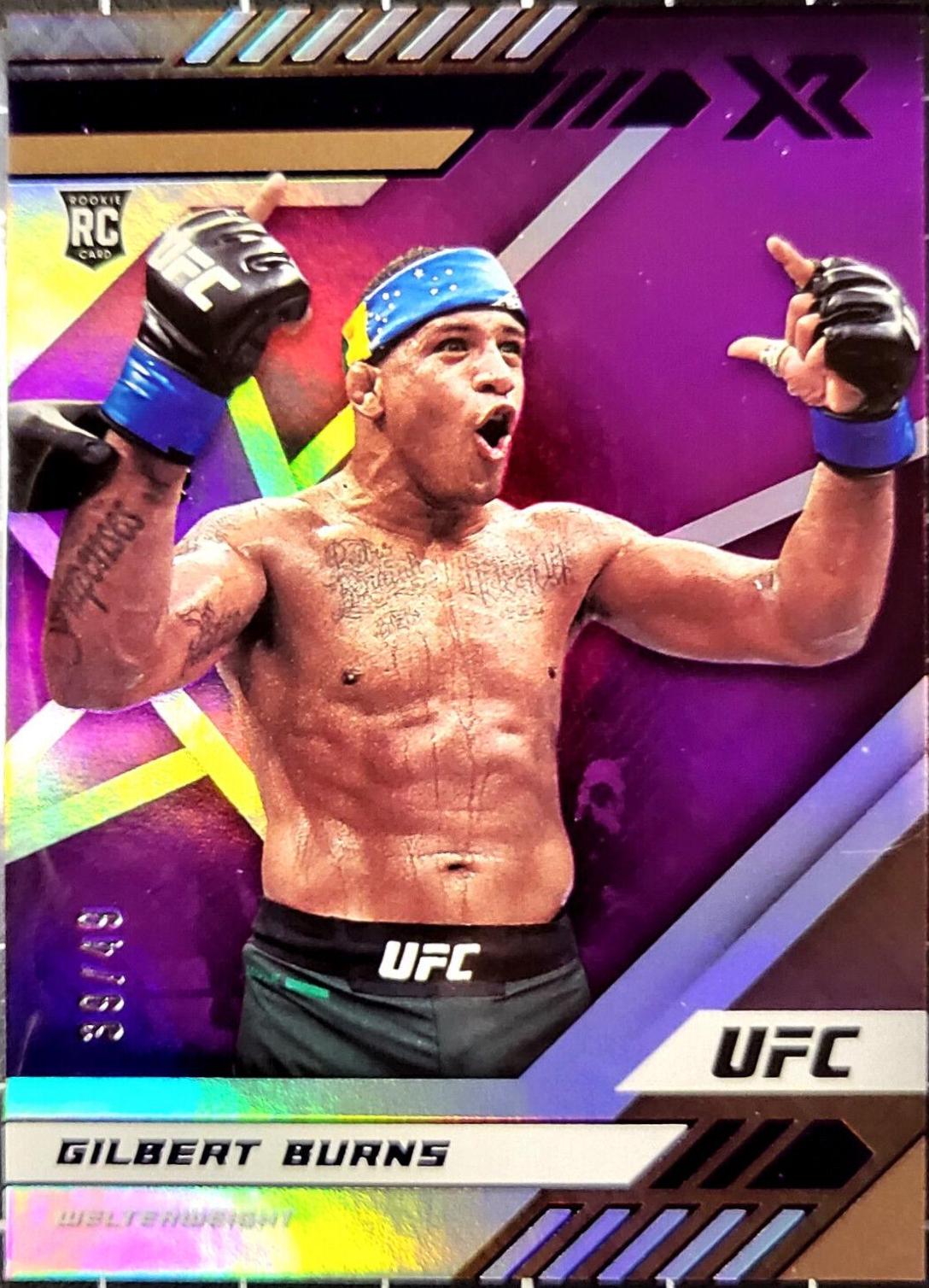 Gilbert Burns 2021 Panini Chronicles UFC Base XR #193 Purple