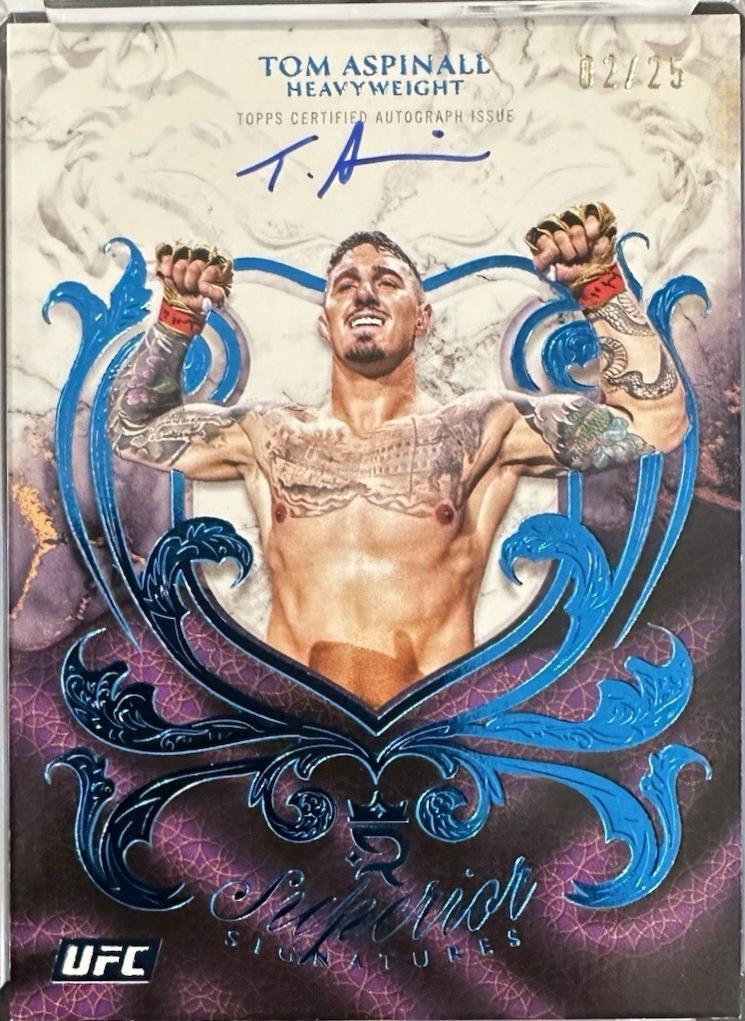 Tom Aspinall 2024 Topps Royalty UFC Pursuit of Greatness Autographs #PGS-TAL Blue