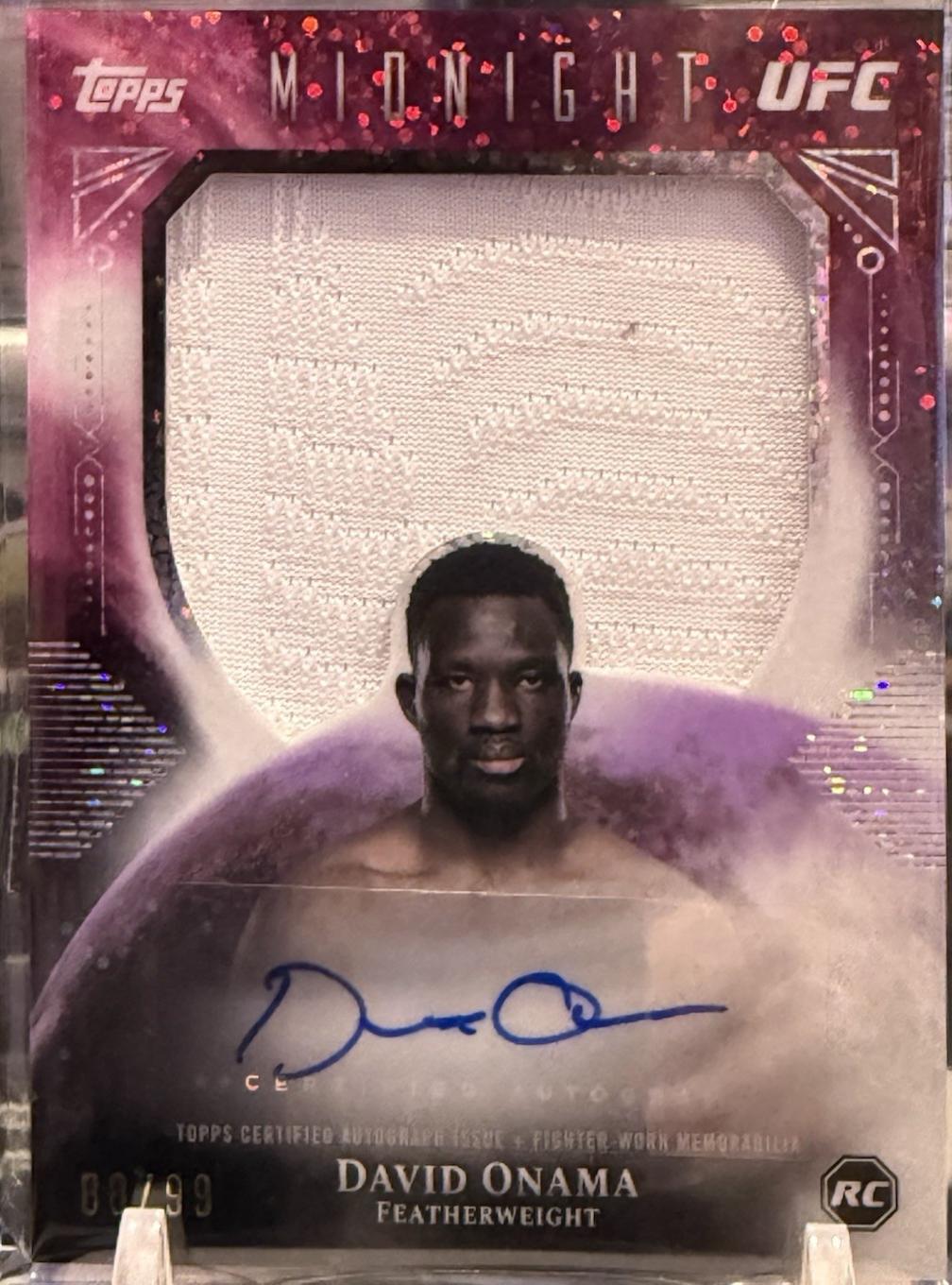 David Onama 2026 Topps Midnight UFC Rookie Relic Autographs #RRA-DO Twilight