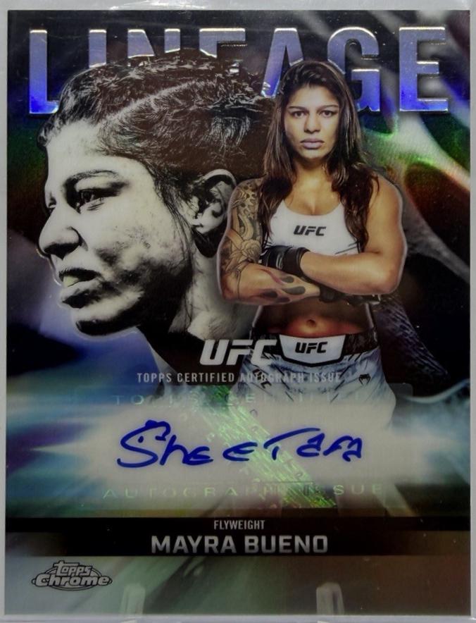 Mayra Bueno 2026 Topps Chrome UFC Chrome Lineage Autographs #CCA-MB Refractor