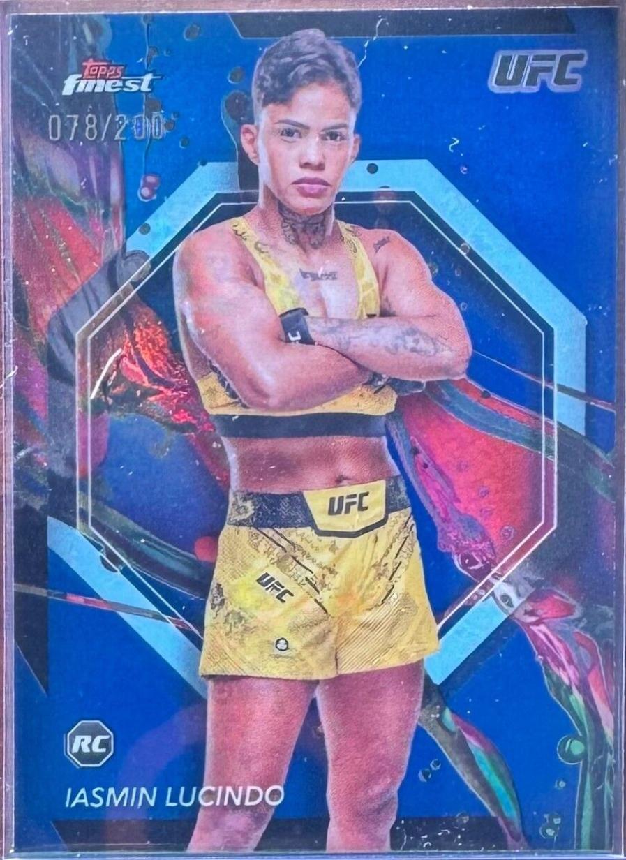 Iasmin Lucindo 2024 Topps Finest UFC Base Common #74 Blue Refractor