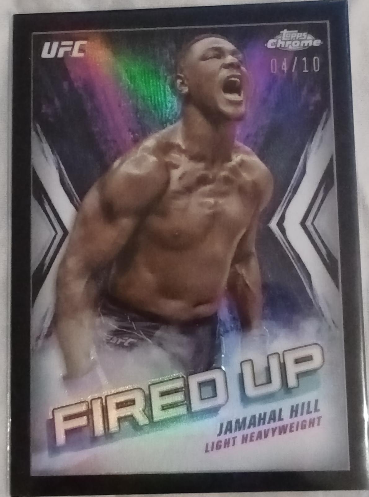 Jamahal Hill 2024 Topps Chrome UFC Fired Up #FDP-17 Black Refractor