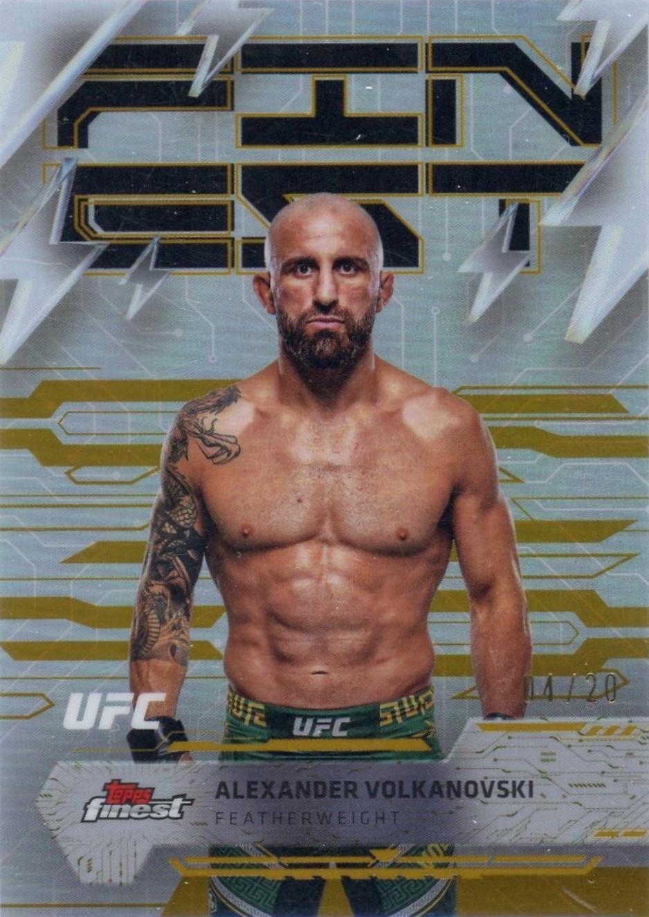 Alexander Volkanovski 2025 Topps Finest UFC Base Rare #201 Gold Refractor