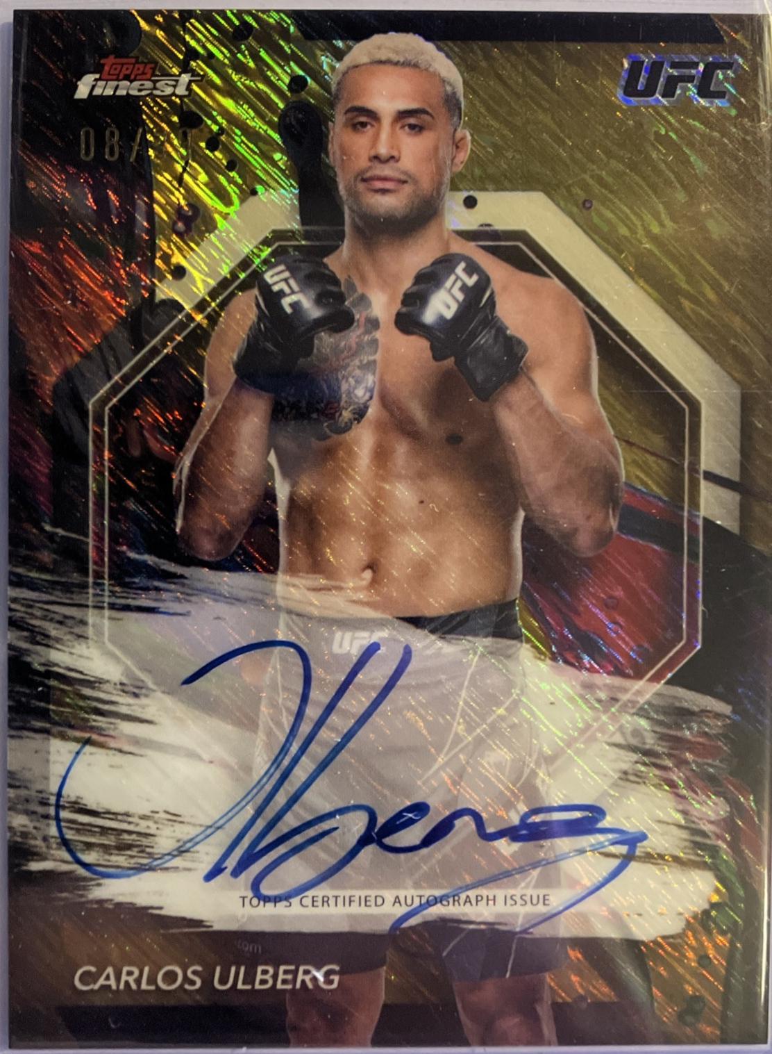Carlos Ulberg 2024 Topps Finest UFC Finest Autographs #FA-CUG Gold Shimmer Refractor