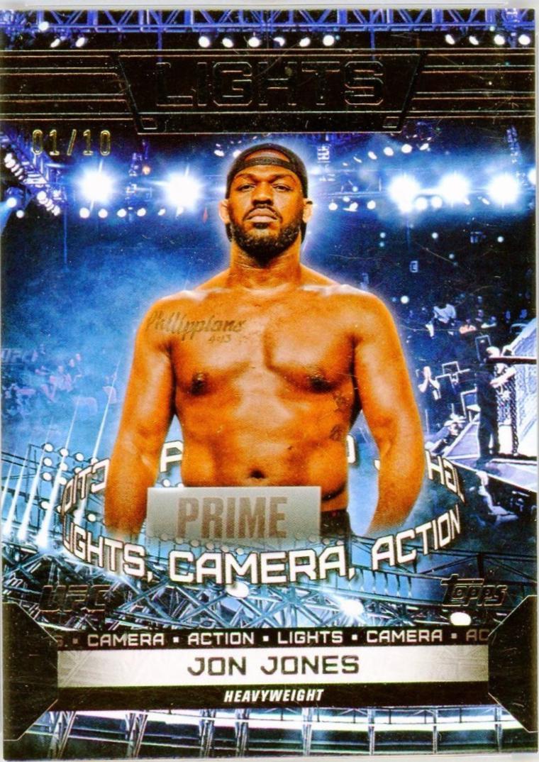 Jon Jones 2024 Topps Knockout UFC Lights (Lights, Camera, Action) #LTS-20 Gold