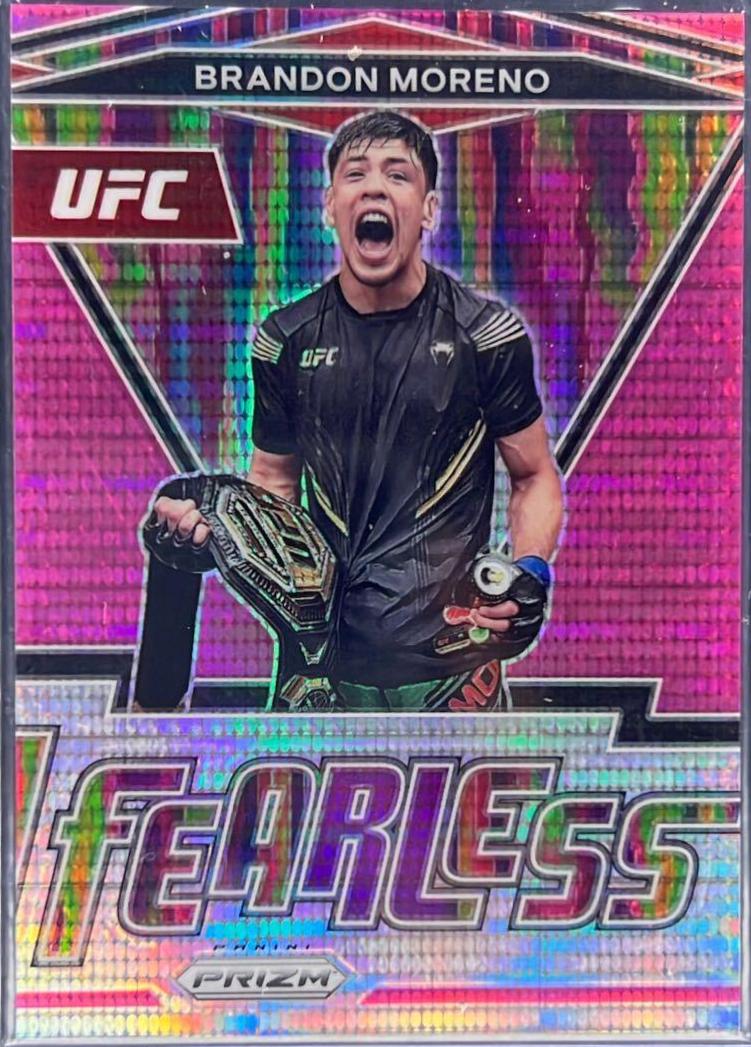 Brandon Moreno 2022 Panini Prizm UFC Fearless #17 Pink Pulsar