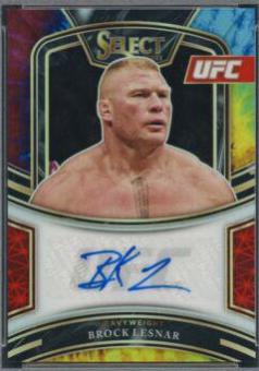 Brock Lesnar 2021 Panini Select UFC Signatures #17 Tie Dye Prizms