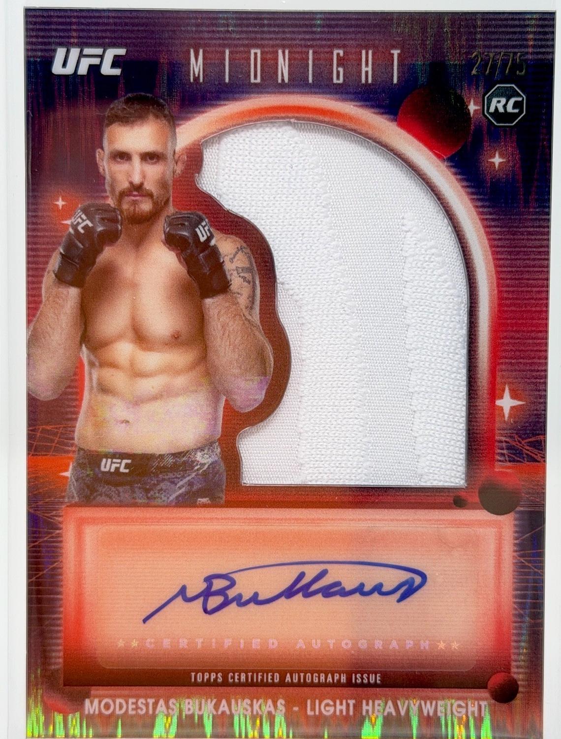 Modestas Bukauskas 2025 Topps Midnight UFC Rookie Relic Autographs #RRA-MB Dusk