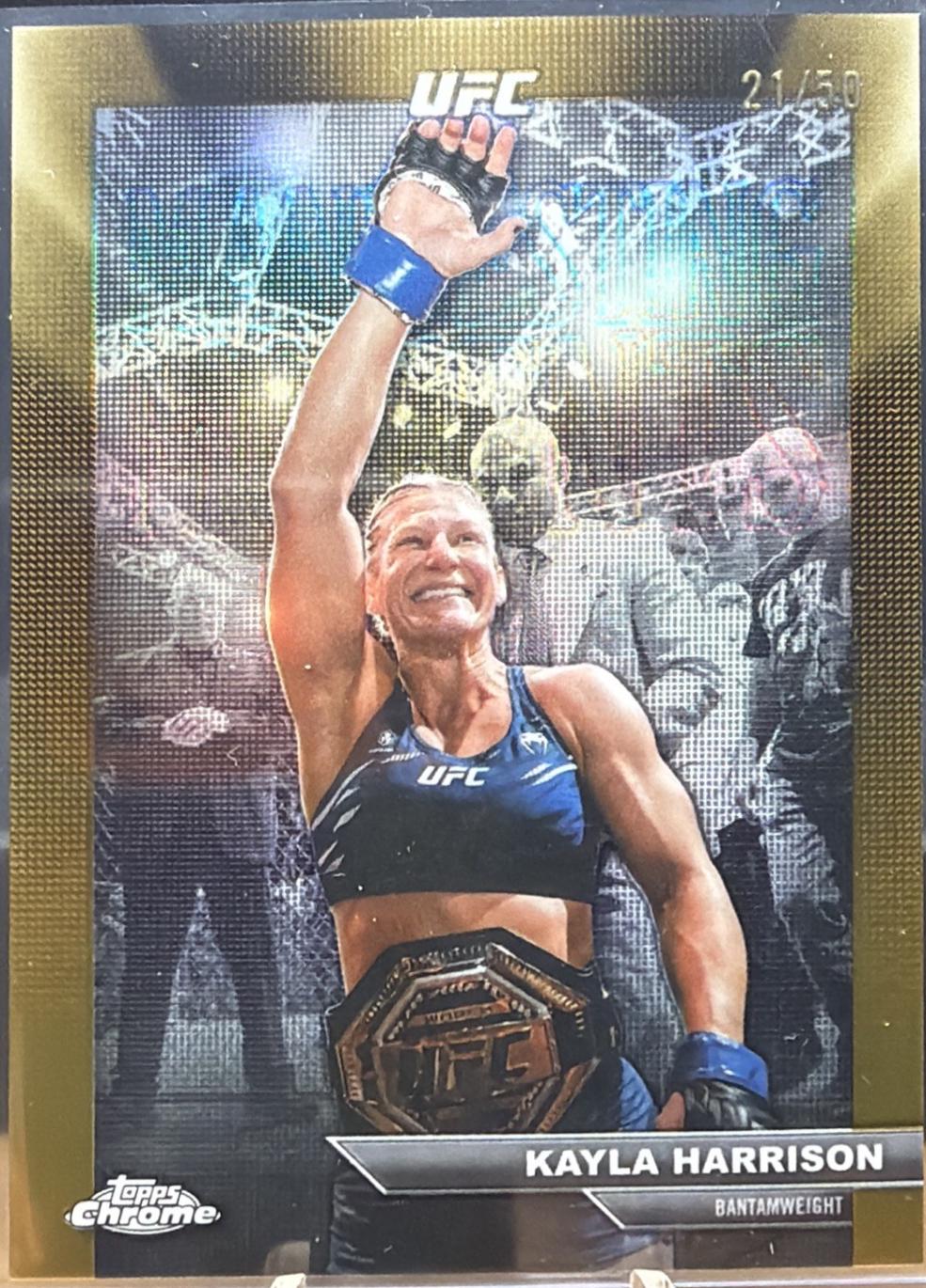 Kayla Harrison 2026 Topps Chrome UFC Manifesting Moments #MM-5 Gold Refractor