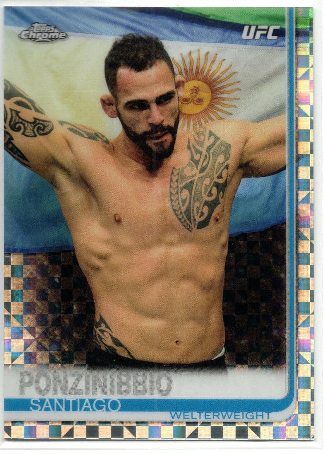 Santiago Ponzinibbio 2019 Topps Chrome UFC Base #13 Xfractor