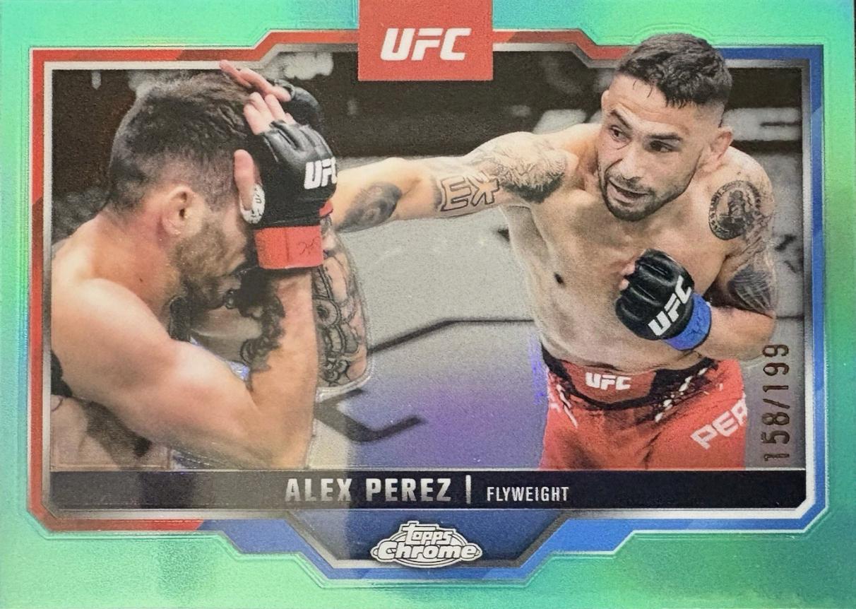 Alex Perez 2025 Topps Chrome UFC Base #60 Aqua Refractor