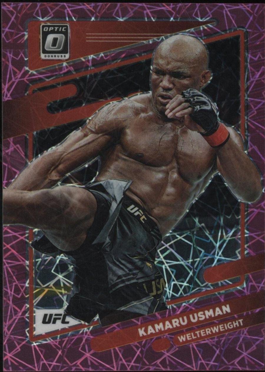 Kamaru Usman 2022 Panini Donruss Optic UFC Base #42 Pink Velocity