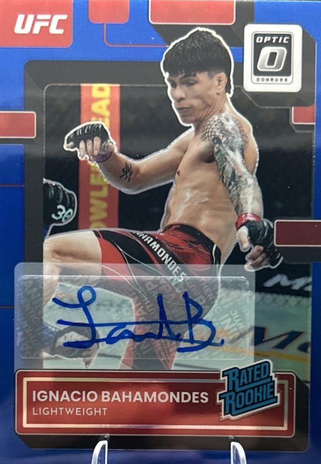 Ignacio Bahamondes 2023 Panini Donruss Optic UFC Base Rated Rookies Signatures #134 Blue