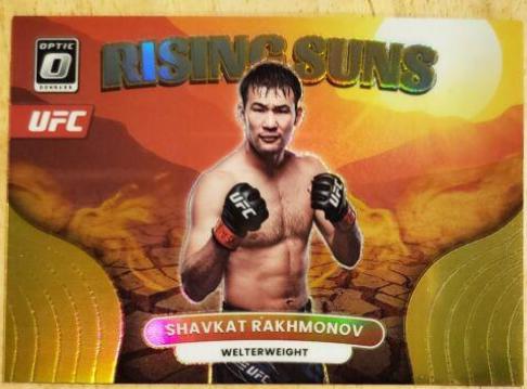 Shavkat Rakhmonov 2023 Panini Donruss Optic UFC Rising Suns #10 Gold