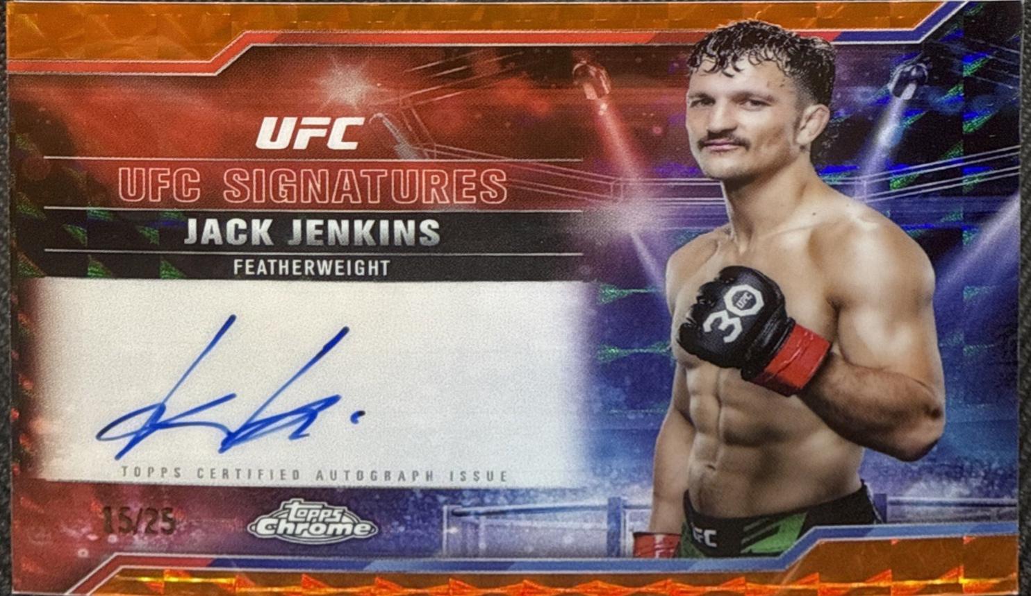 Jack Jenkins 2025 Topps Chrome UFC UFC Signatures #SIG-JJ Orange Refractor