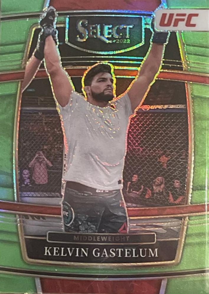 Kelvin Gastelum 2022 Panini Select UFC Concourse #38 Neon Green