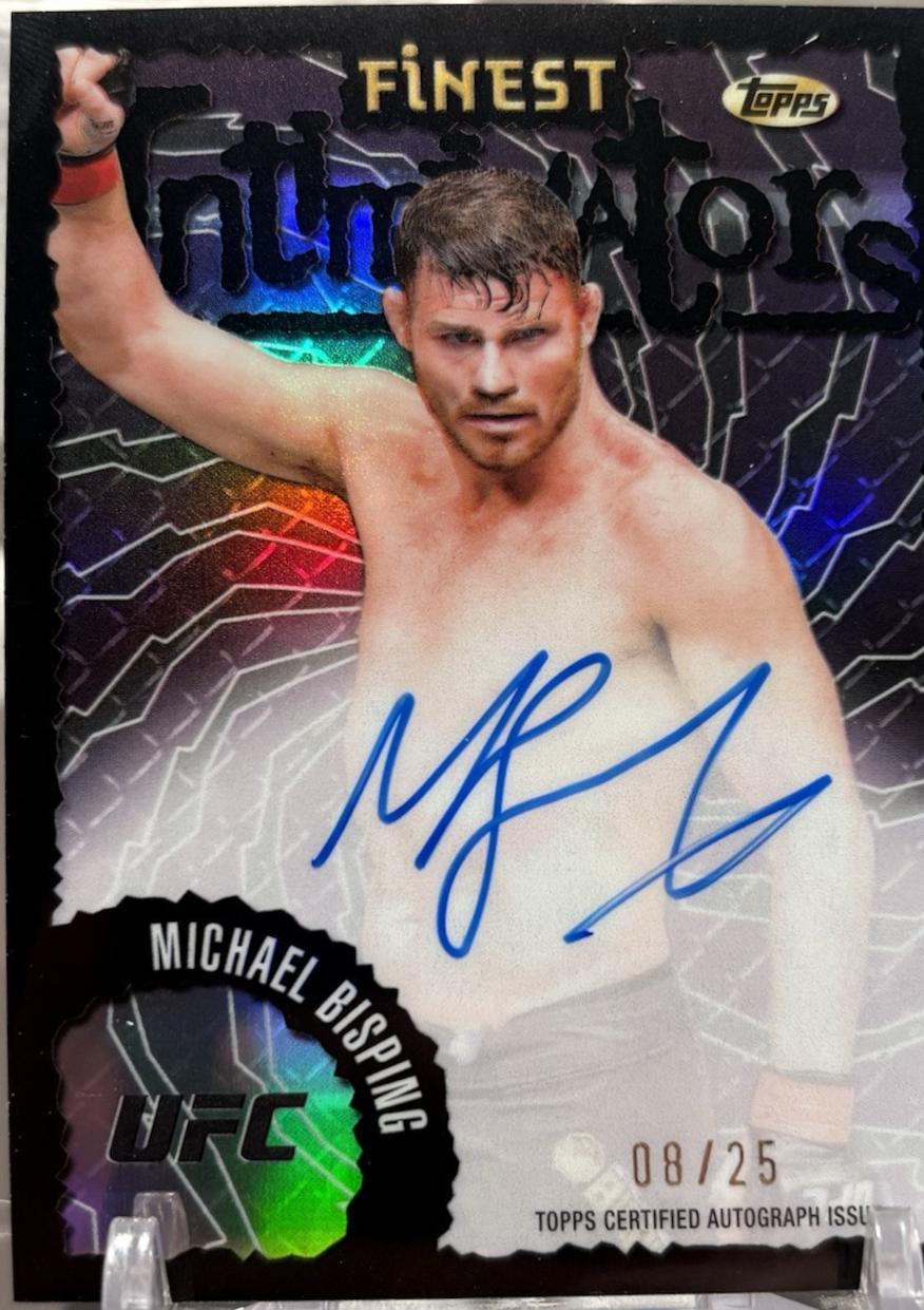 Michael Bisping 2024 Topps Finest UFC Intimidators Autographs #IA-MBG Black Refractor