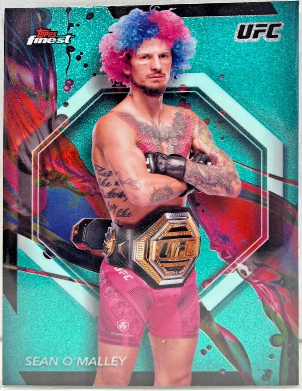 Sean O'Malley 2024 Topps Finest UFC Base Common #40 Aqua Glitter Refractor