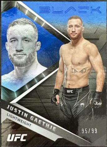 Justin Gaethje 2022 Panini Chronicles UFC Base Black #201 Blue
