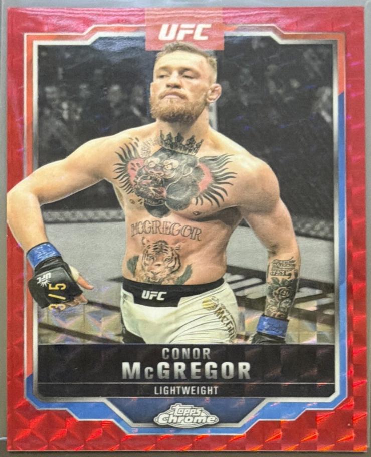 Conor McGregor 2025 Topps Chrome UFC Base #101 Red Geometric Refractor