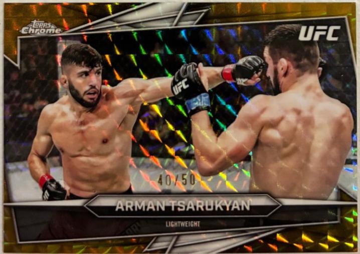 Arman Tsarukyan 2026 Topps Chrome UFC Base #120 Gold Geometric Refractor