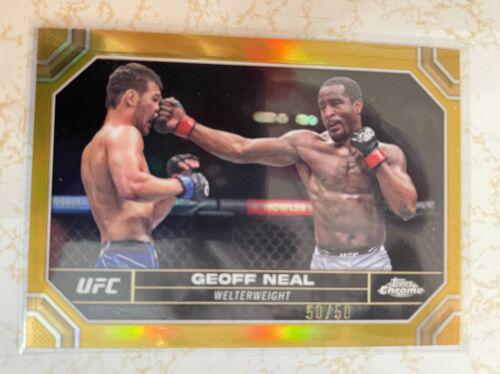 Geoff Neal 2024 Topps Chrome UFC Base #67 Gold Refractor