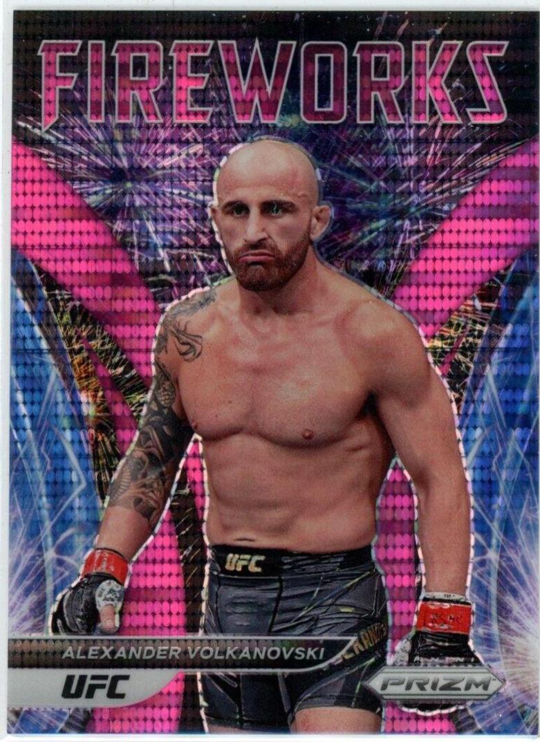 Alexander Volkanovski 2022 Panini Prizm UFC Fireworks #22 Pink Pulsar