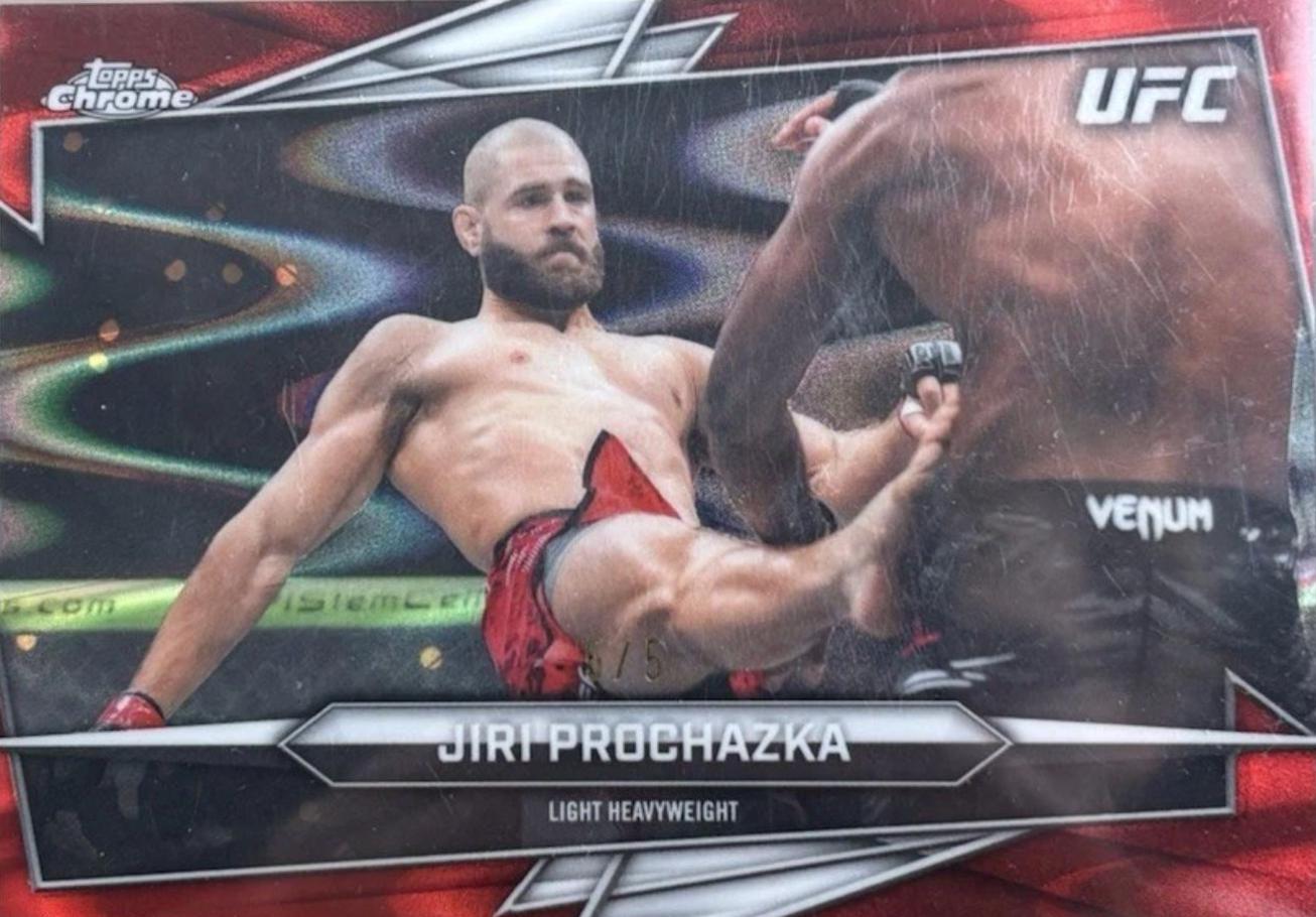 Jiri Prochazka 2026 Topps Chrome UFC Base #42 Red Ray Wave Refractor