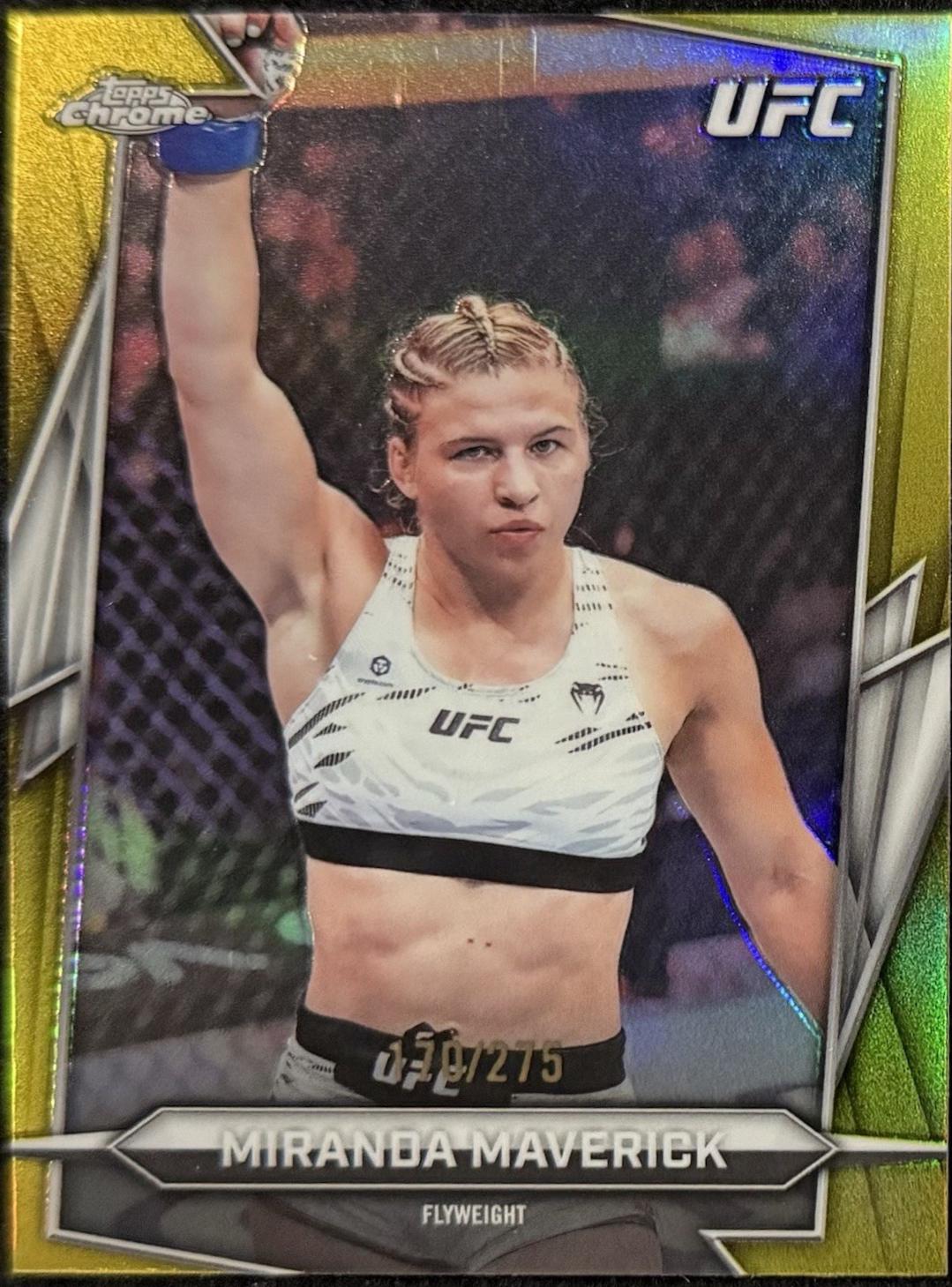 Miranda Maverick 2026 Topps Chrome UFC Base #144 Yellow Refractor