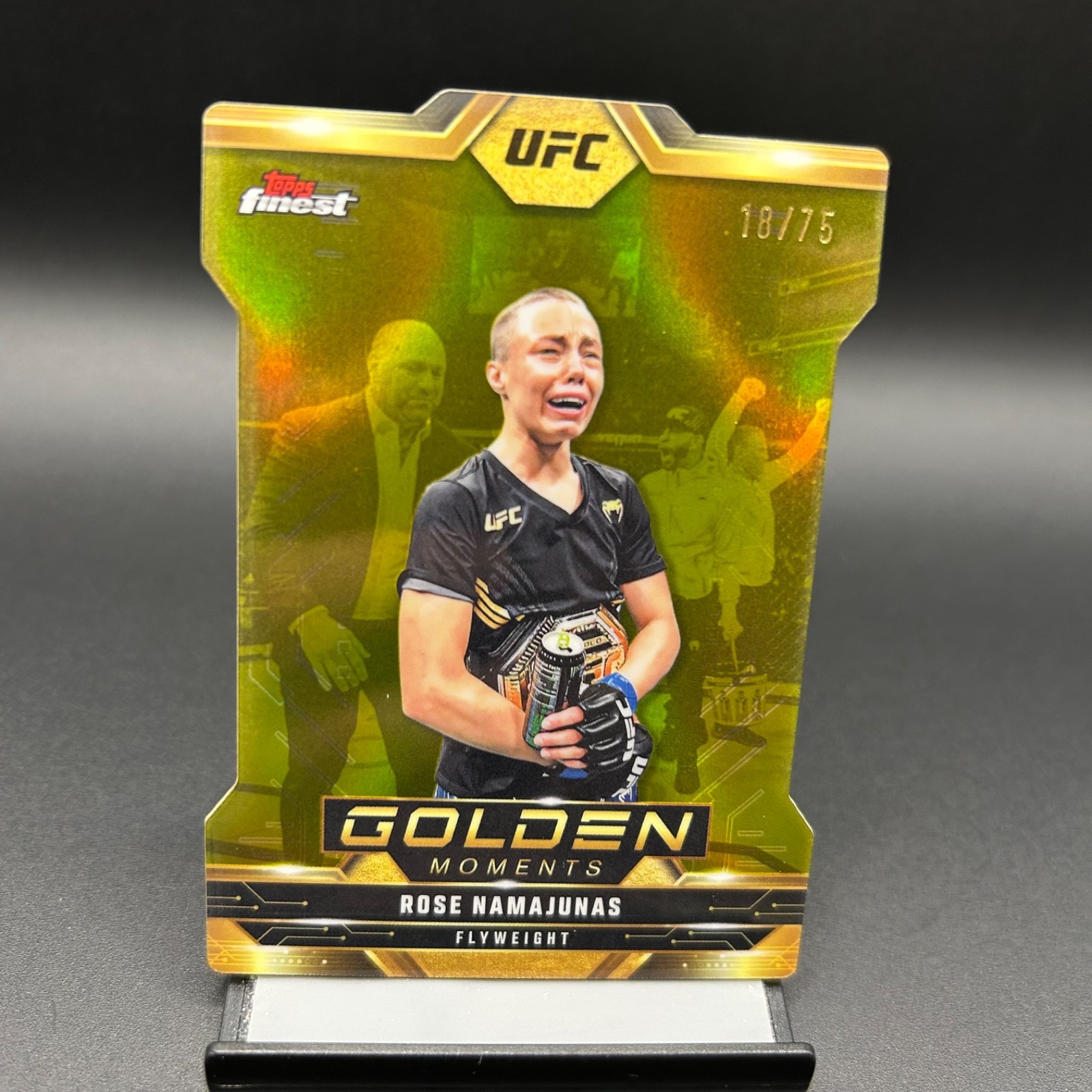 Rose Namajunas 2025 Topps Finest UFC Golden Moments #GM-10 Die-Cut Refractor