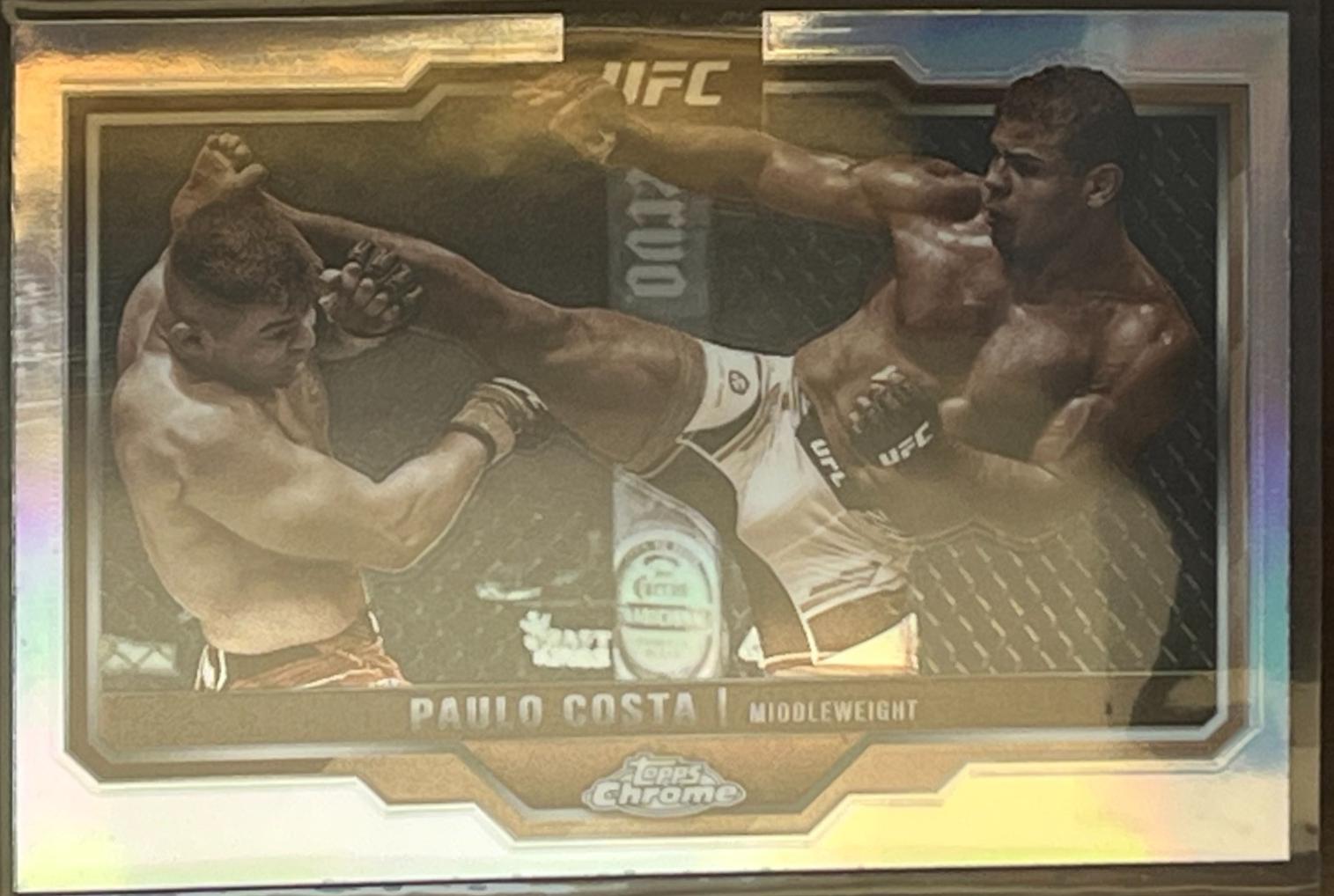 Paulo Costa 2025 Topps Chrome UFC Base #153 Sepia Refractor