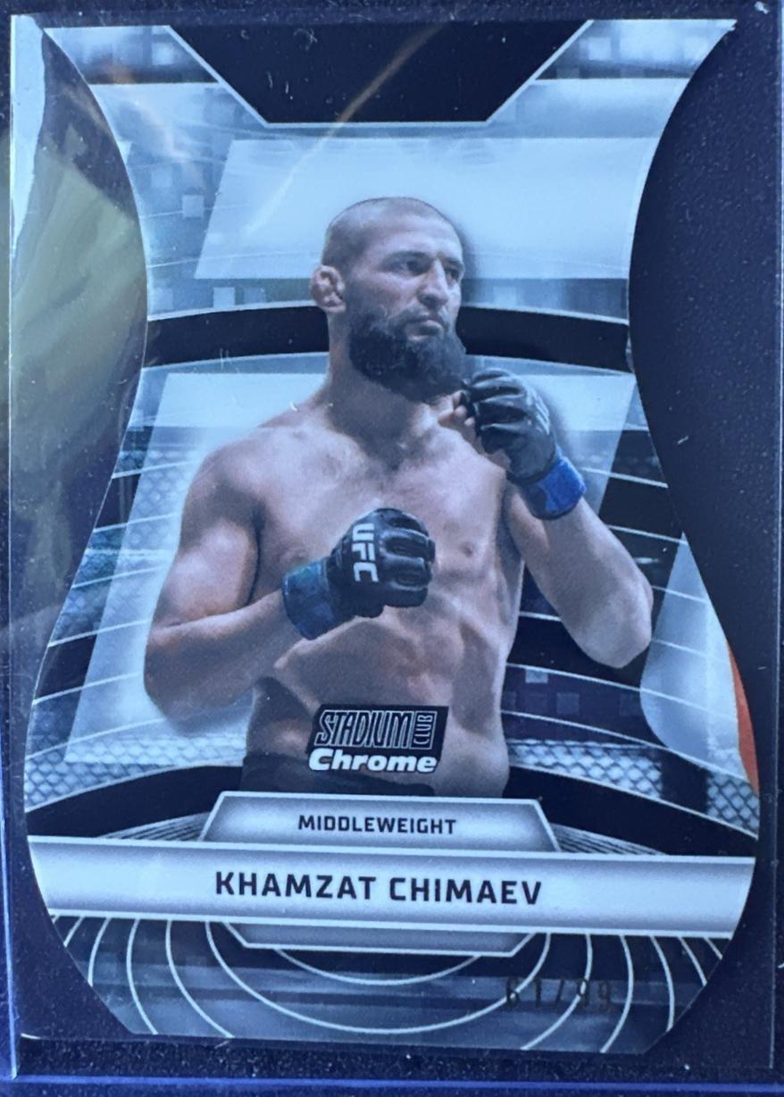 Khamzat Chimaev 2026 Topps Stadium Club UFC Triumvirates #TV-5 Black Refractor
