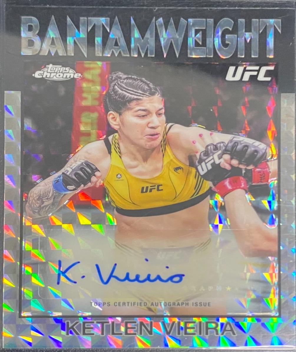 Ketlen Vieira 2026 Topps Chrome UFC 1986 Topps Signatures #86S-KV Geometric Refractor