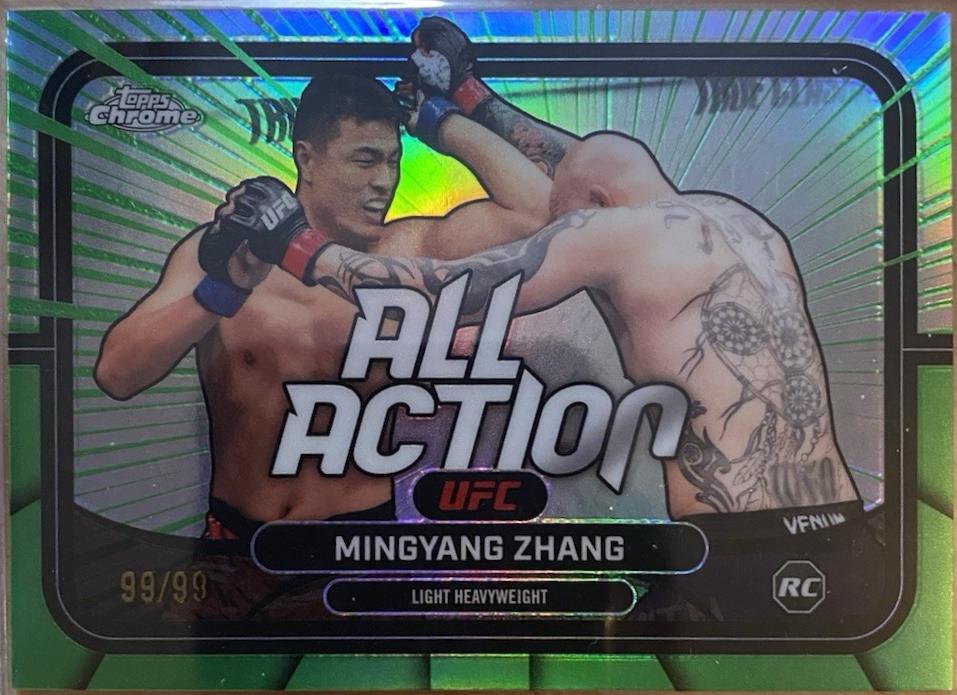 Mingyang Zhang 2026 Topps Chrome UFC All-Action #AA-50 Green Refractor