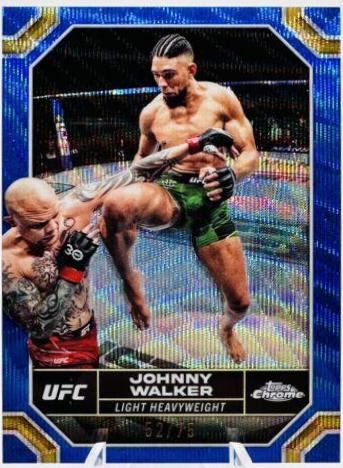 Johnny Walker 2024 Topps Chrome UFC Base #96 Blue Wave Refractor