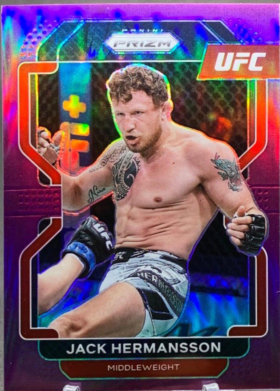 Jack Hermansson 2022 Panini Prizm UFC Base #135 Purple