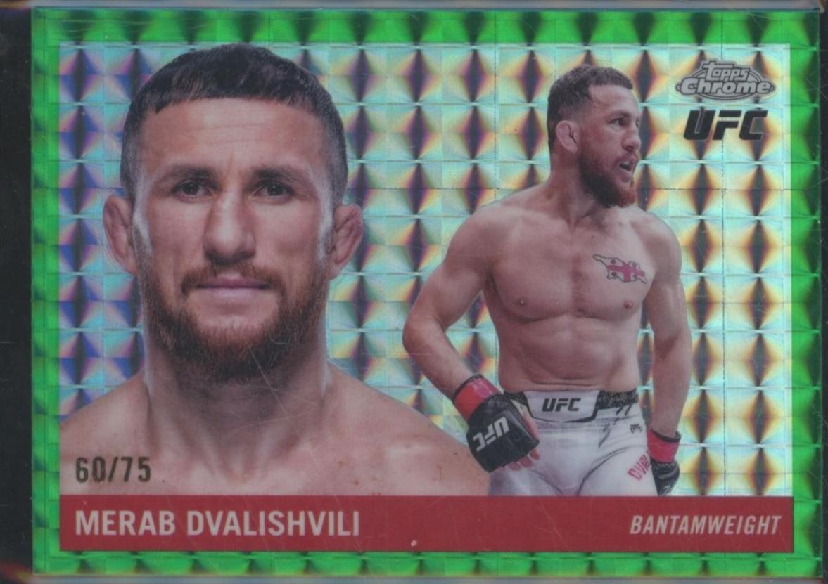 Merab Dvalishvili 2025 Topps Chrome UFC 1955 Topps #55T-16 Geometric Green Refractor