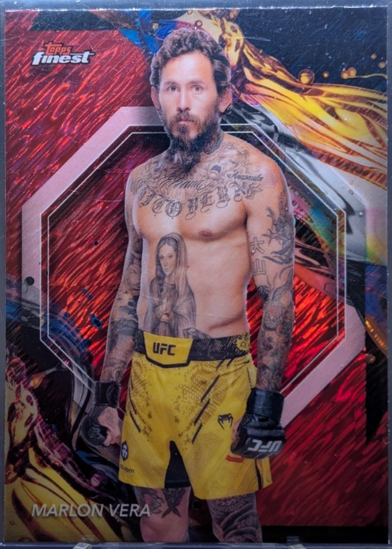 Marlon Vera 2024 Topps Finest UFC Base Uncommon #189 Red Shimmer Refractor