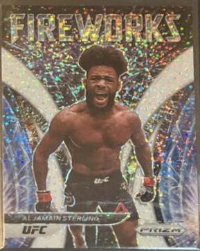 Aljamain Sterling 2022 Panini Prizm UFC Fireworks #15 White Sparkle