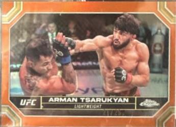 Arman Tsarukyan 2024 Topps Chrome UFC Base #20 Orange Refractor