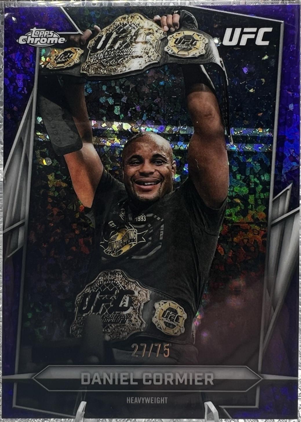 Daniel Cormier 2026 Topps Chrome UFC Base #8 Purple Ray Wave Refractor
