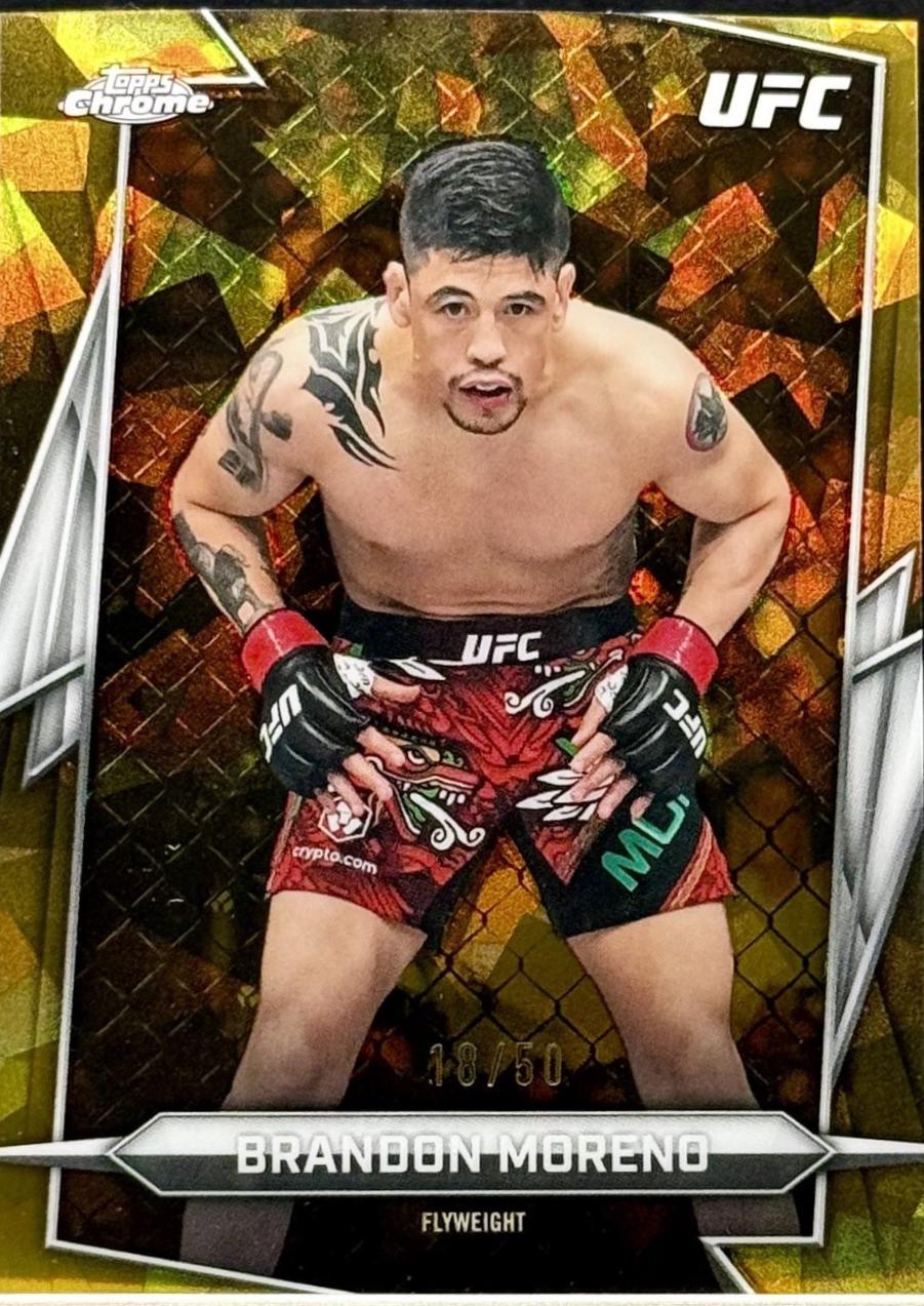 Brandon Moreno 2026 Topps Chrome UFC Base #162 Gold Refractor