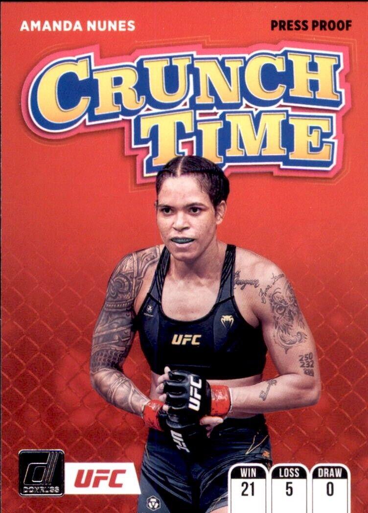 Amanda Nunes 2022 Panini Donruss UFC Crunch Time #5 Press Proof Pink