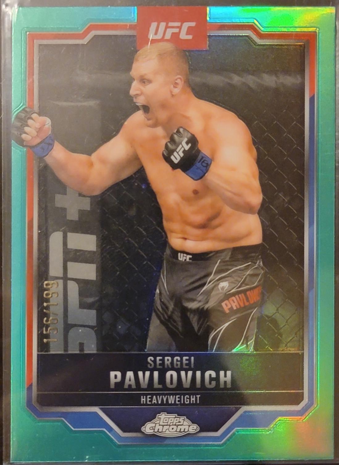 Sergei Pavlovich 2025 Topps Chrome UFC Base #148 Aqua Refractor