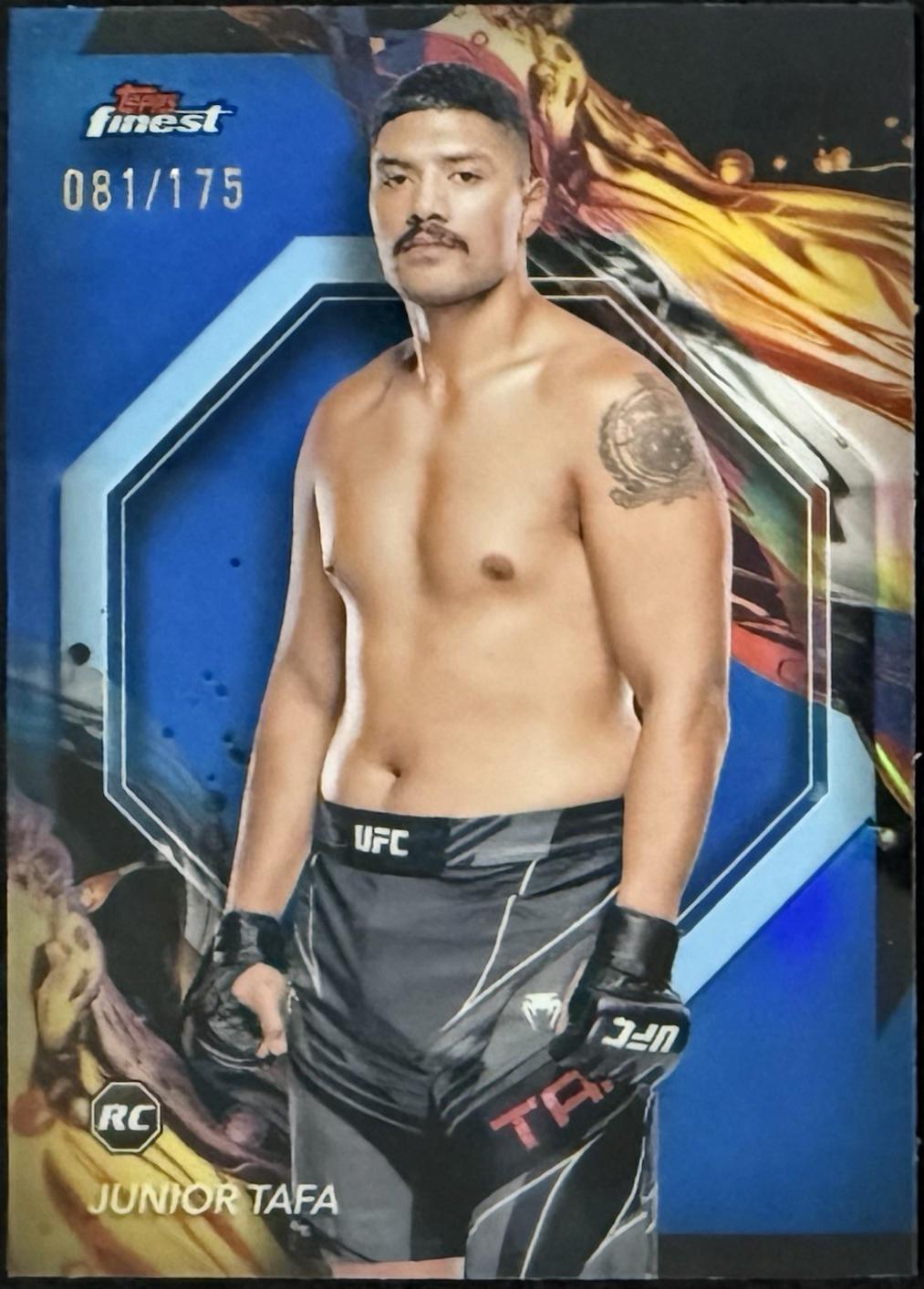 Junior Tafa 2024 Topps Finest UFC Base Common #51 Blue Refractor