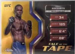 Israel Adesanya 2024 Topps Chrome UFC Tale of the Tape #TFT-18 Gold Refractor