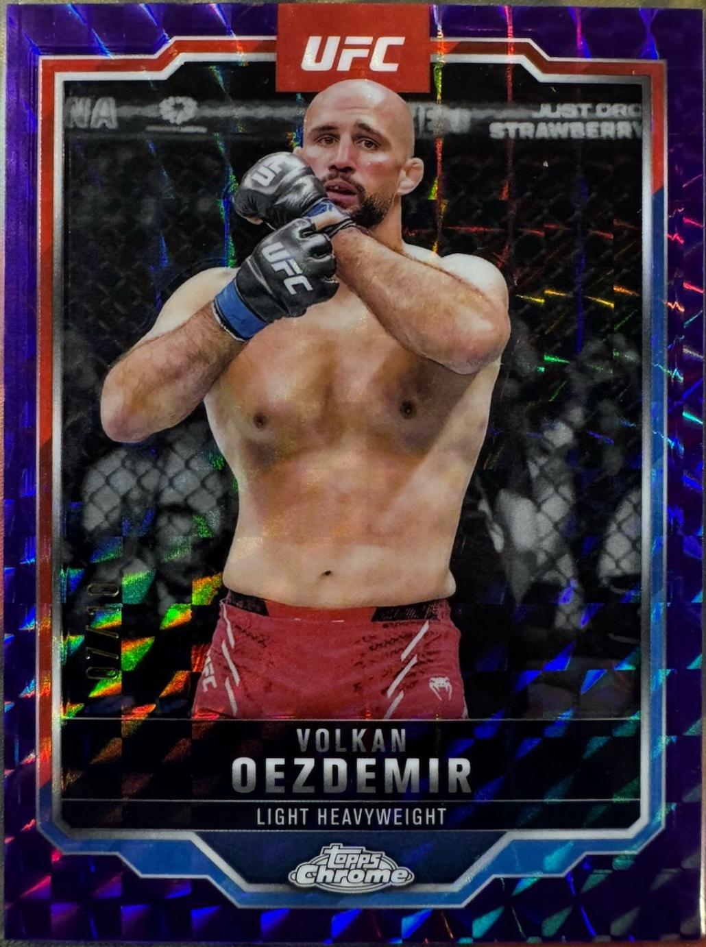 Volkan Oezdemir 2025 Topps Chrome UFC Base #193 Purple Geometric Refractor